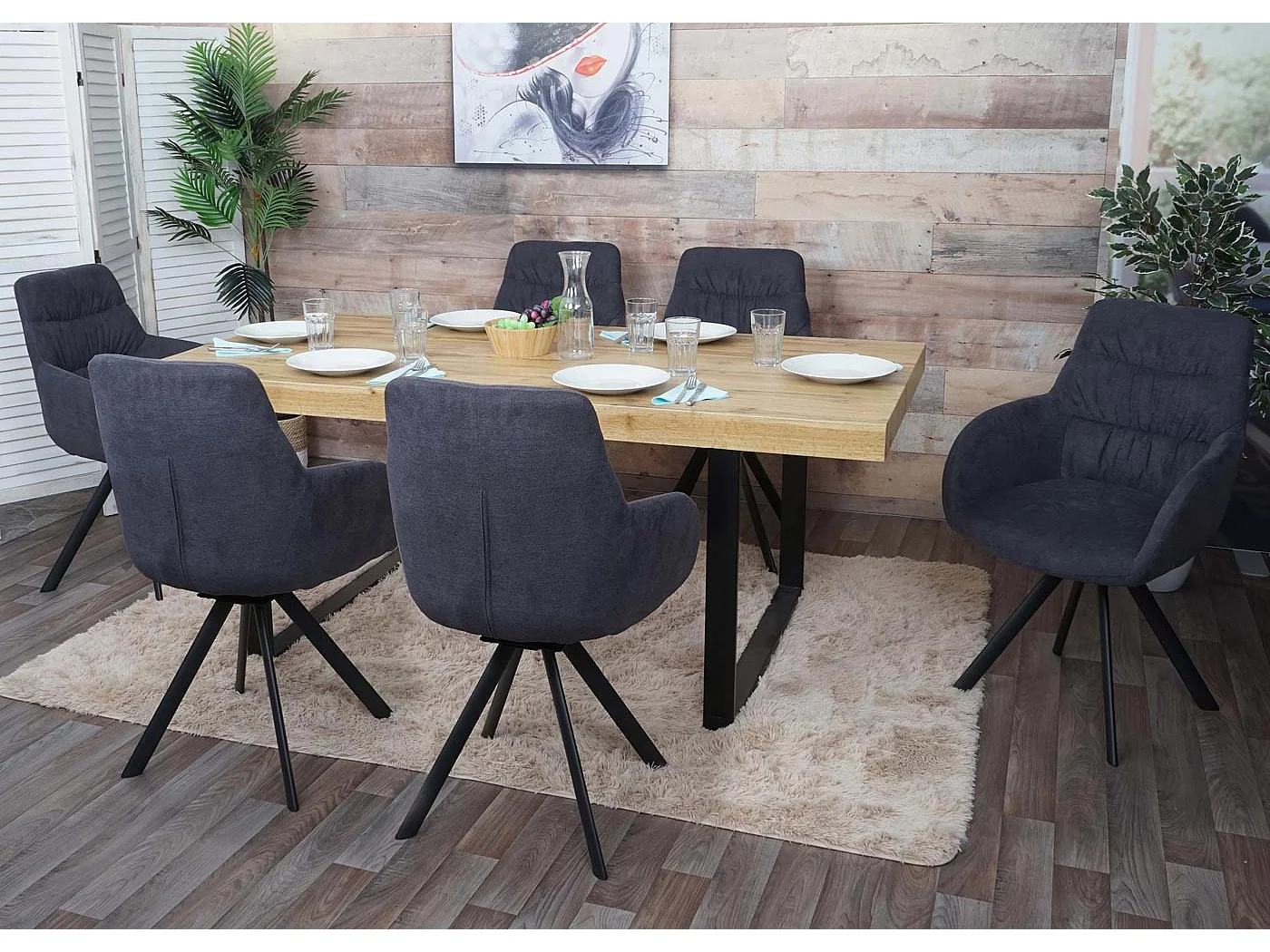 Chaise de salle à manger MCW-J69,  anthracite