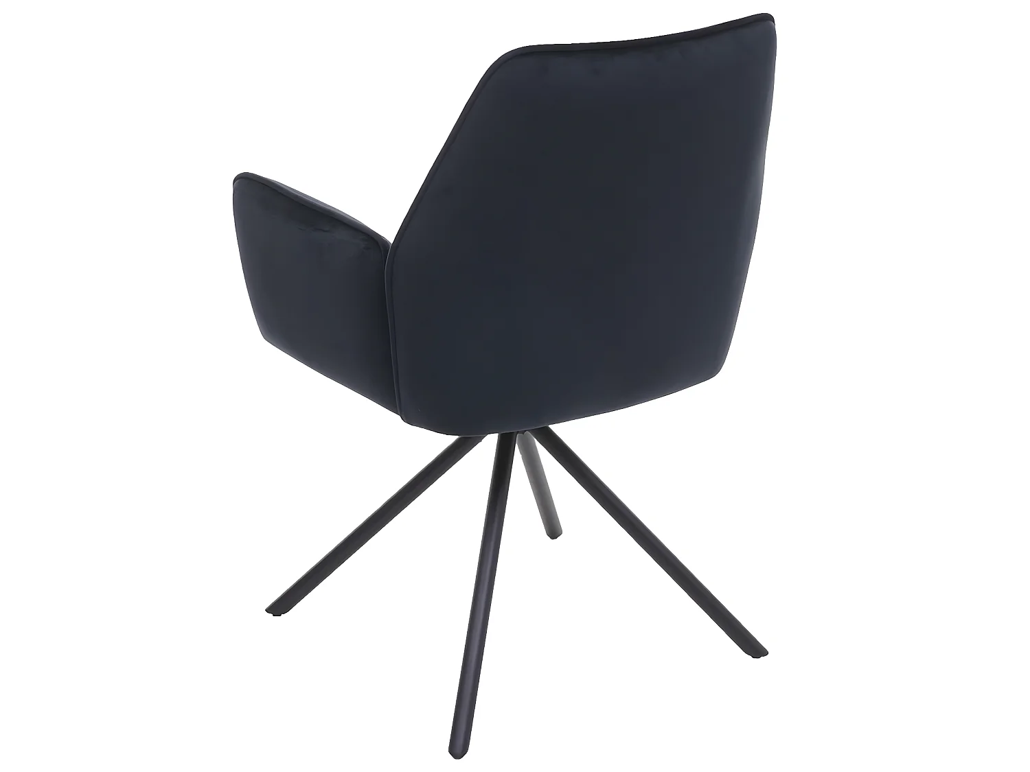 Esszimmerstuhl MCW-G67 (6er-Set), Anthrazit-blau, Beine schwarz