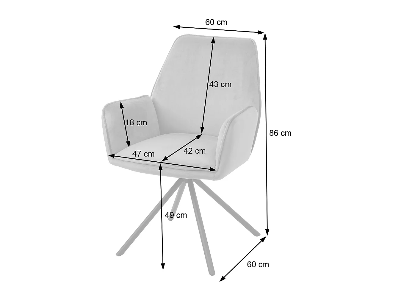 Chaise de salle à manger MCW-G67 (lot de 6),  velours, anthracite-bleu