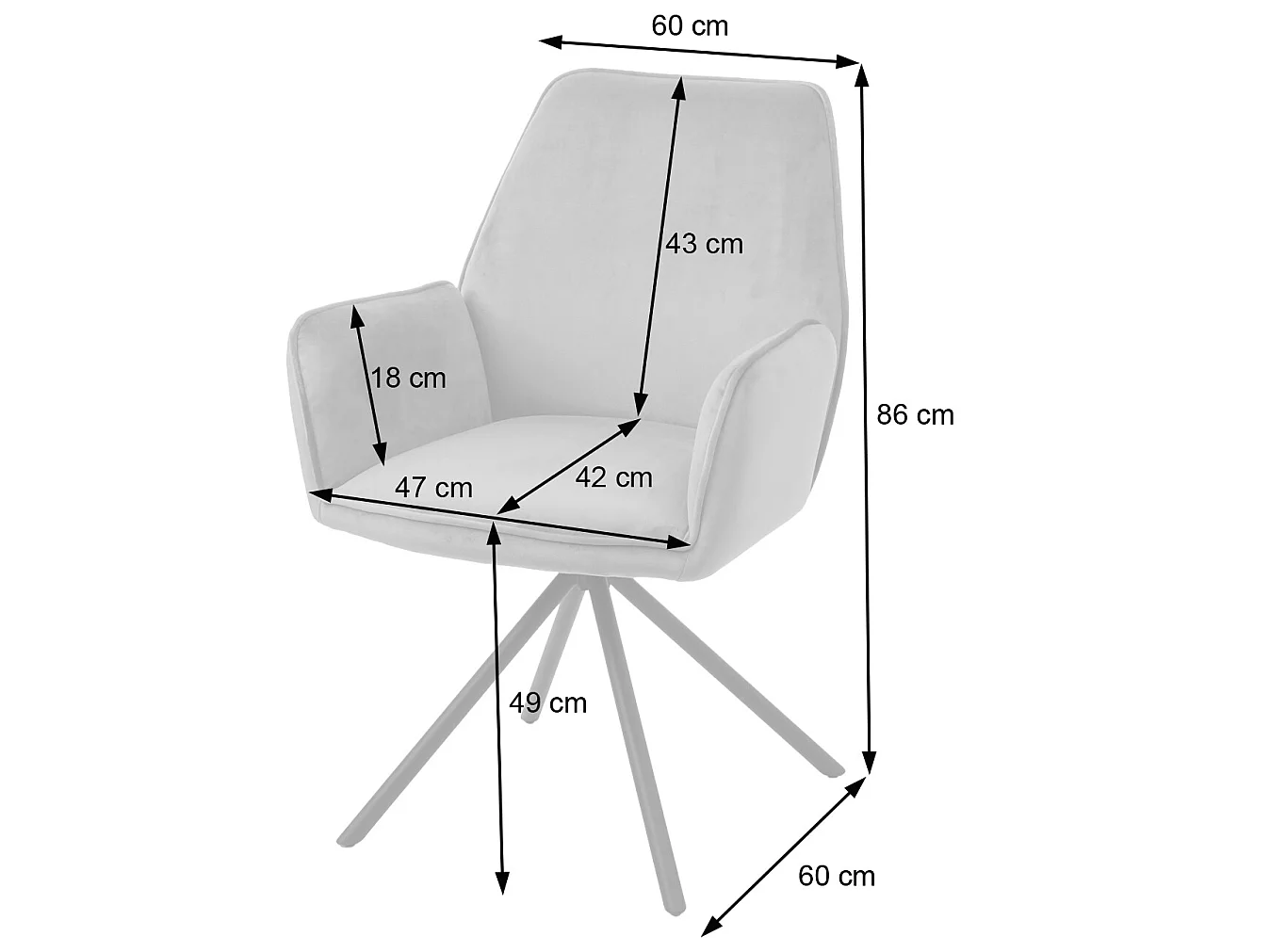 Chaise de salle à manger MCW-G67 (lot de 6),  velours, anthracite-bleu