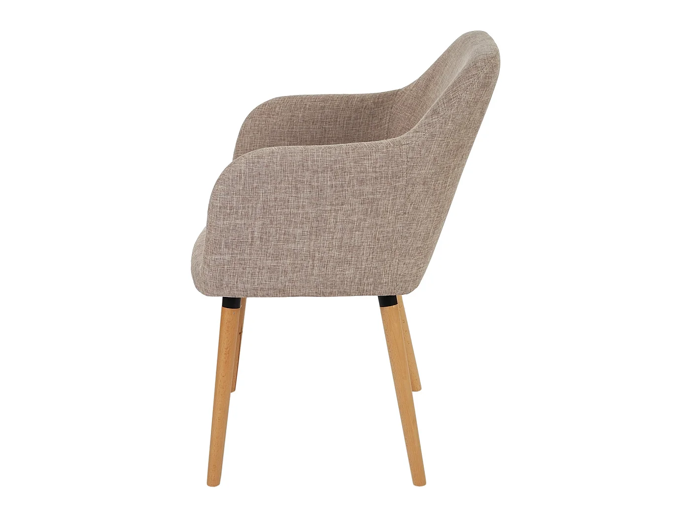 Eetkamerstoel Vaasa T381 (set van 6),  textiel, crème/grijs, lichte poten