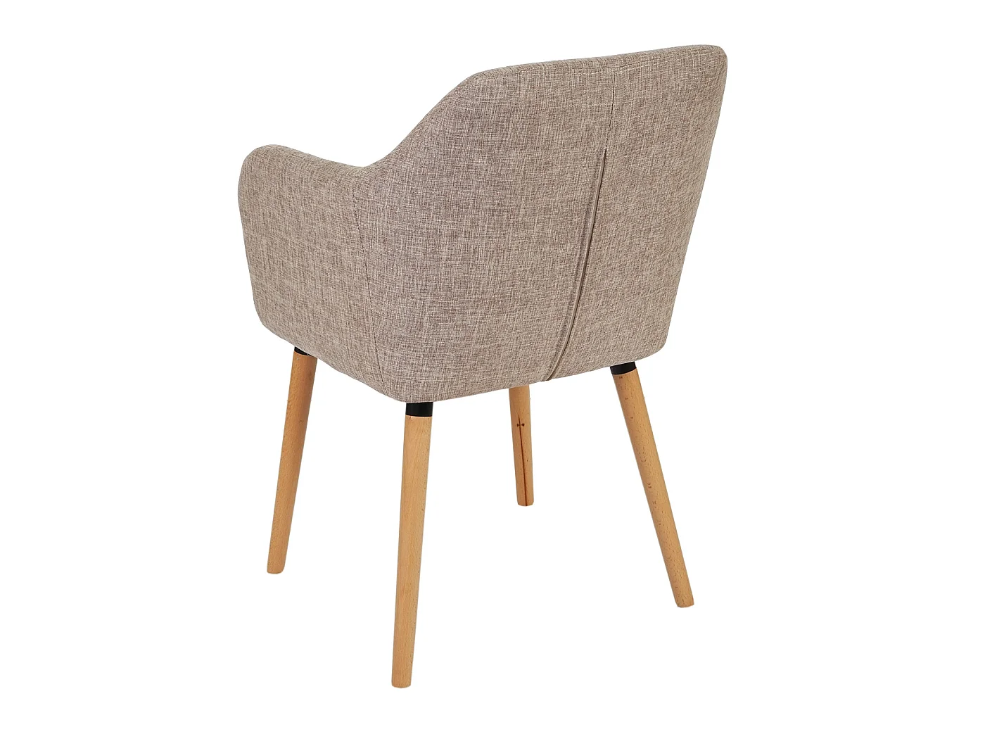 Eetkamerstoel Vaasa T381 (set van 6),  textiel, crème/grijs, lichte poten