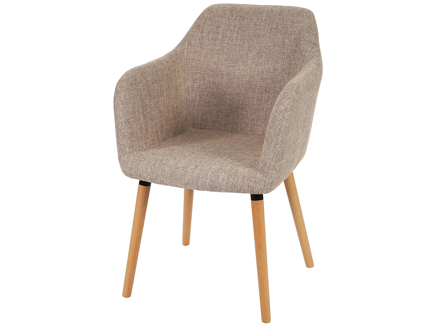 Chaise de salle à manger Vaasa T381 (lot de 6),  tissu, crème/gris