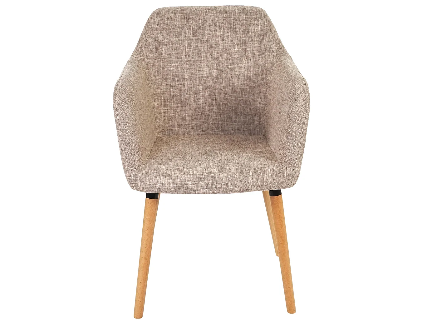 Silla de comedor Vaasa T381 (juego de 6),  textil, crema/gris, patas claras