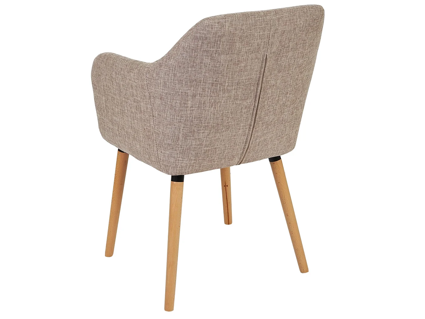 Silla de comedor Vaasa T381 (juego de 6),  textil, crema/gris, patas claras