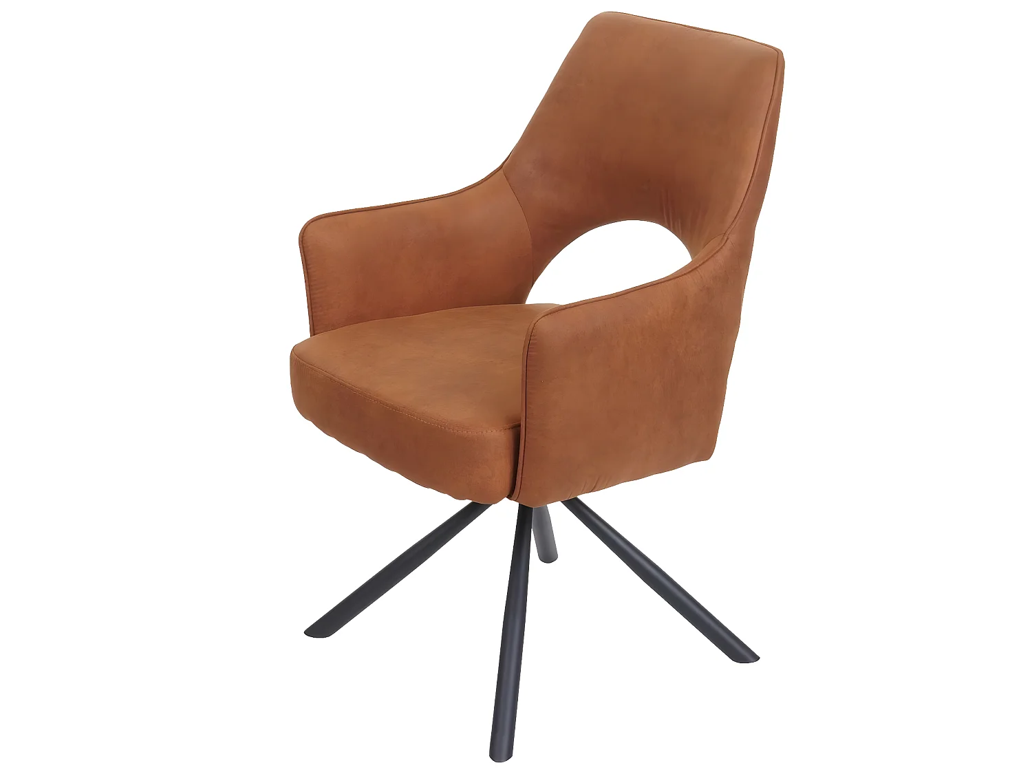 Chaise de salle à manger MCW-K30 (lot de 6),  aspect daim marron