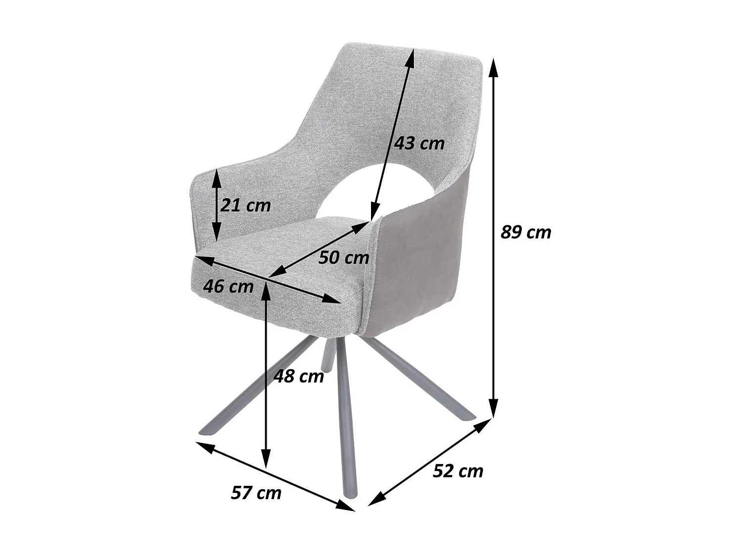 Chaise de salle à manger MCW-K30 (lot de 6),  aspect daim marron
