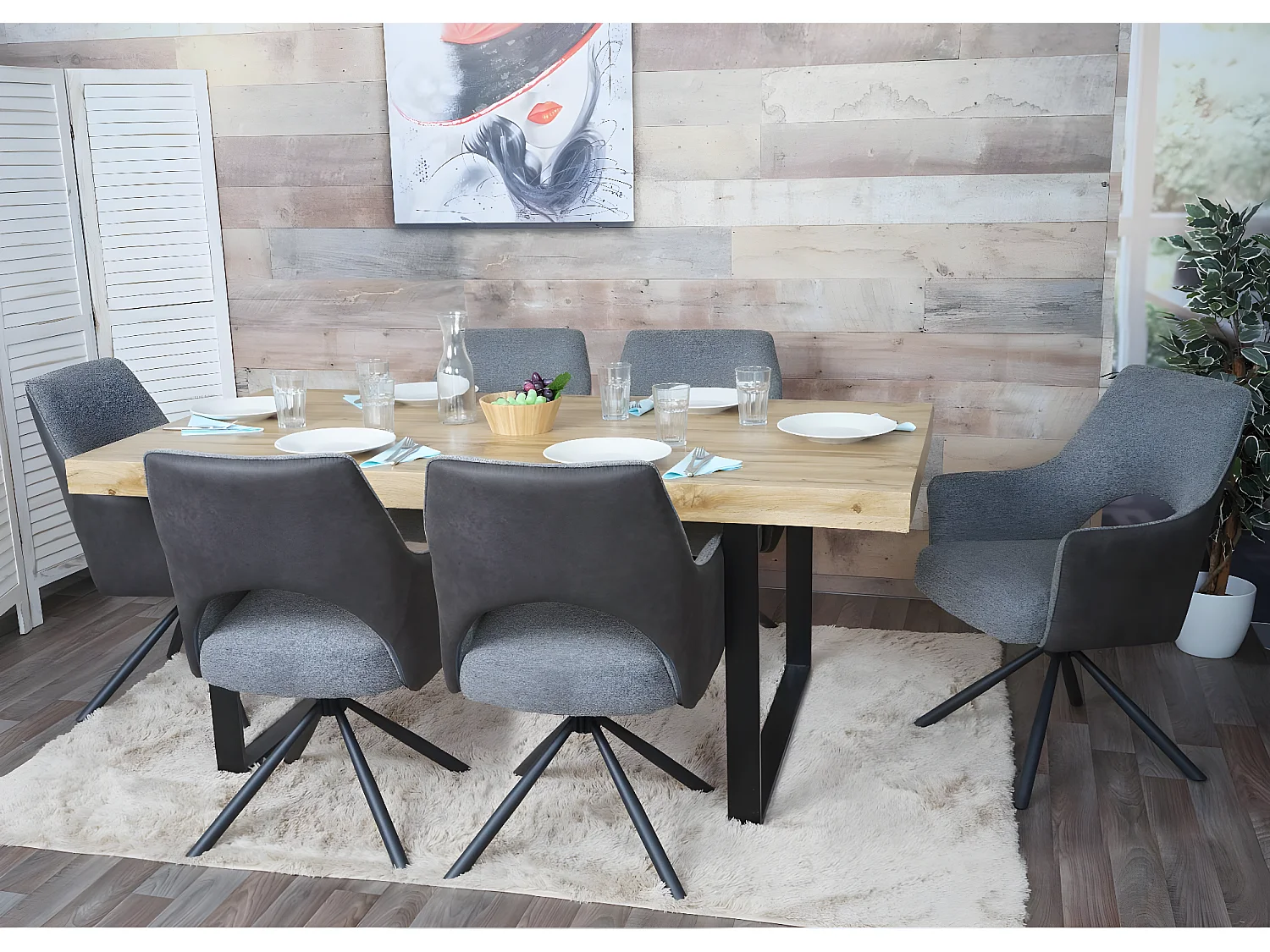 Krzesło do jadalni MCW-K3,  szary-ciemnoszary