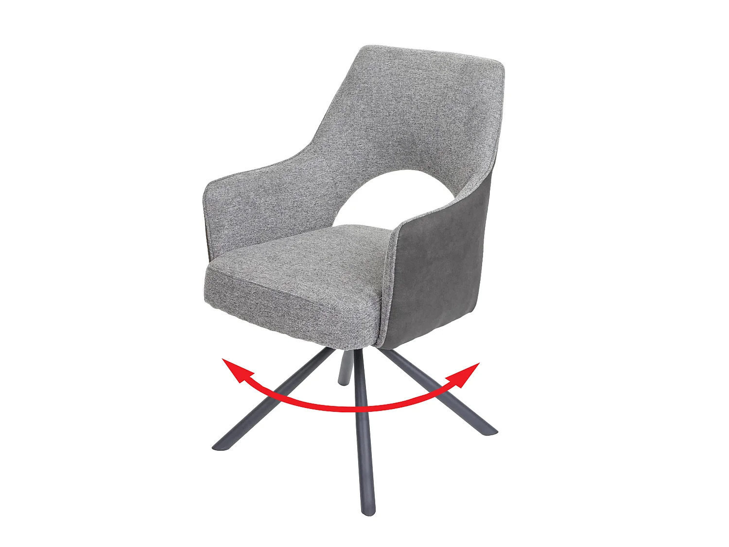 Chaise de salle à manger MCW-K3,  gris-gris foncé