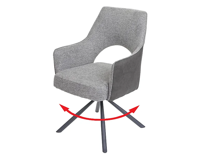 Chaise de salle à manger MCW-K3,  gris-gris foncé