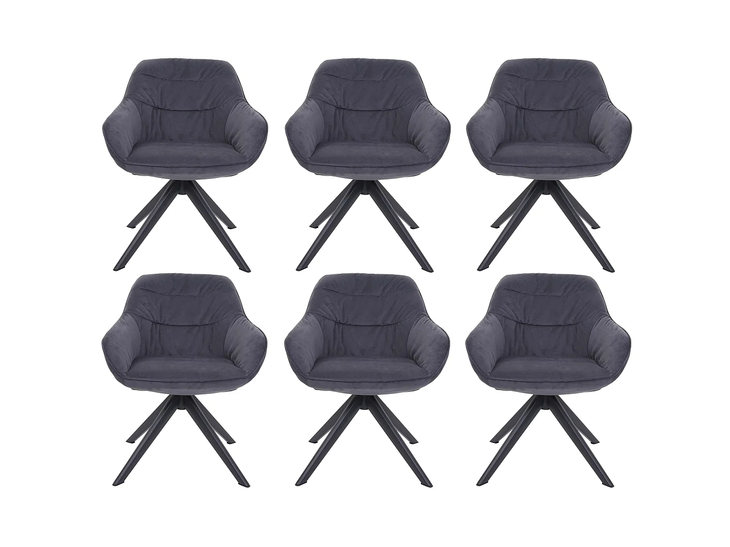 Chaise de salle à manger MCW-K28 (lot de 6),  tissu/textile gris