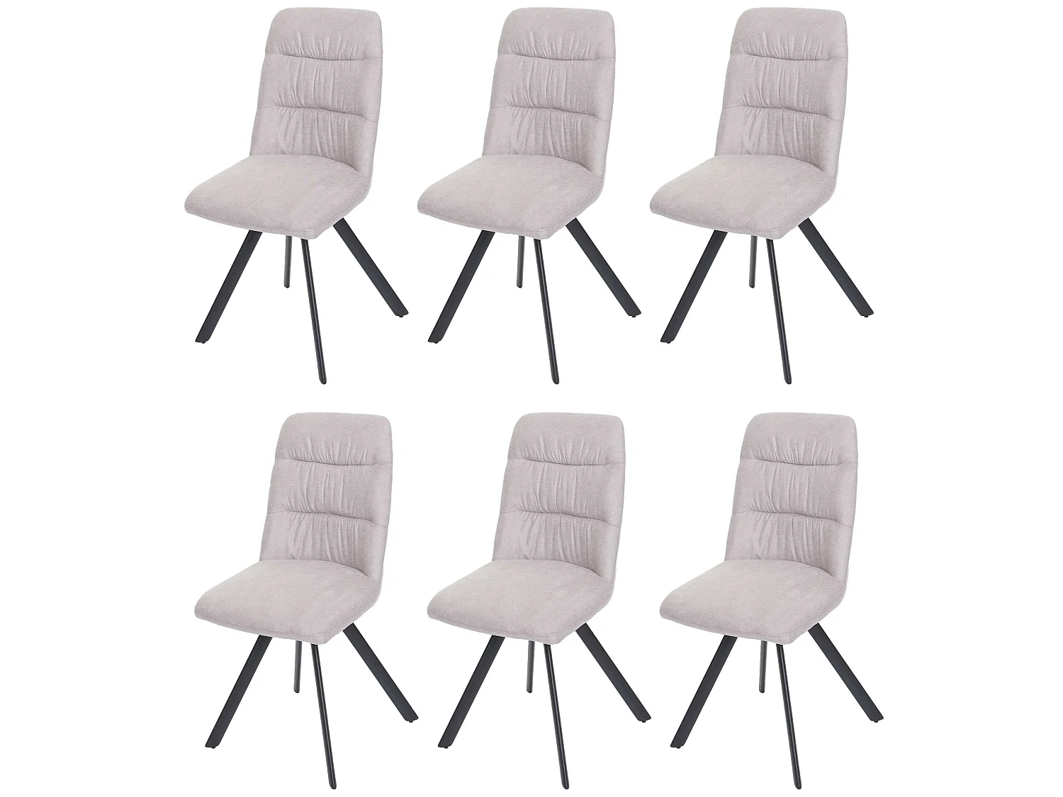 Chaise de salle à manger MCW-J69 (lot de 6),  crème-beige