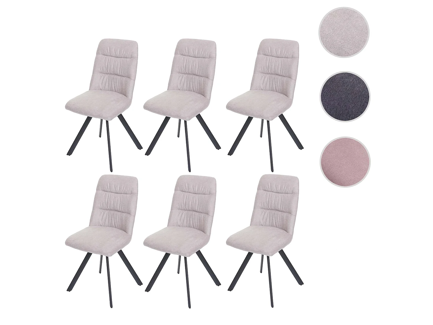 Krzesło do jadalni MCW-J69 (zestaw 6 sztuk),  kremowo-beżowy