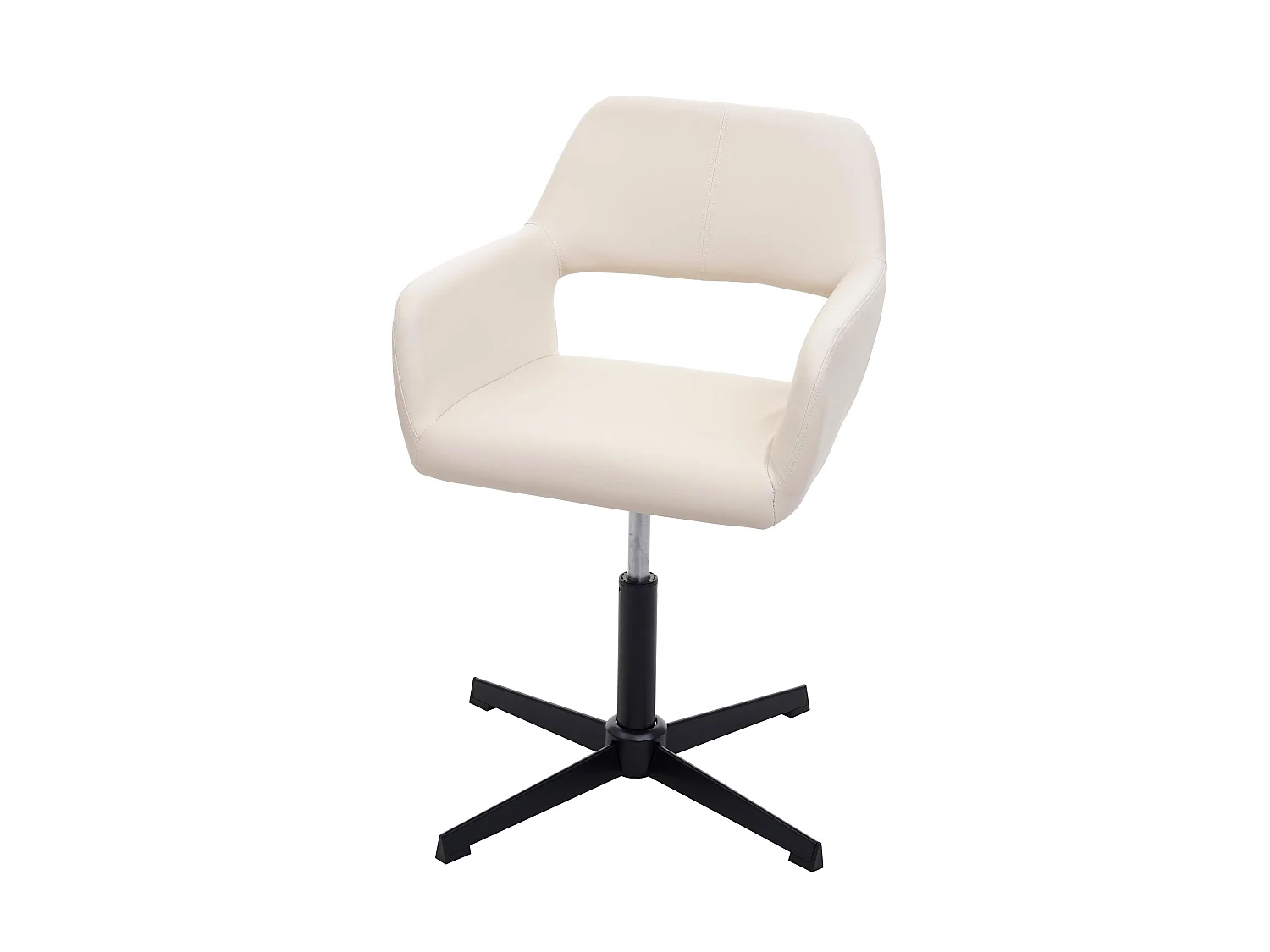 Chaise de salle à manger MCW-A50 IV,  similicuir crème, pied noir