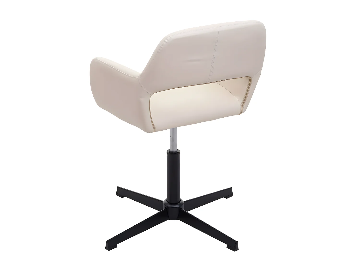 Chaise de salle à manger MCW-A50 IV,  similicuir crème, pied noir