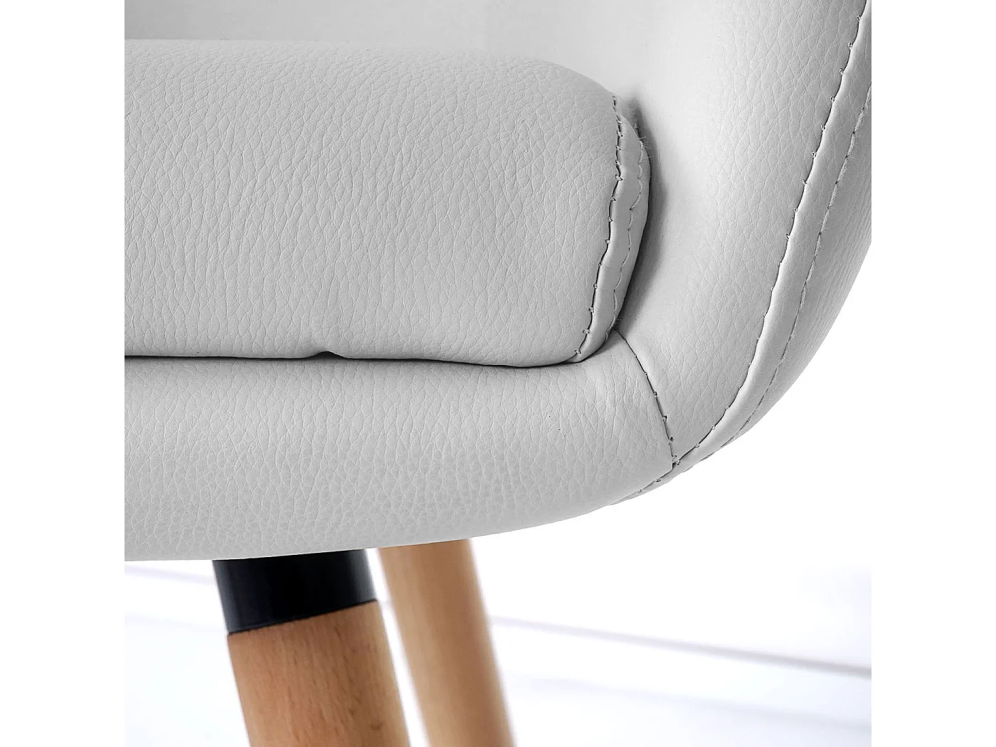 Chaise de salle à manger Vaasa T633 (lot de 6),  similicuir, blanc