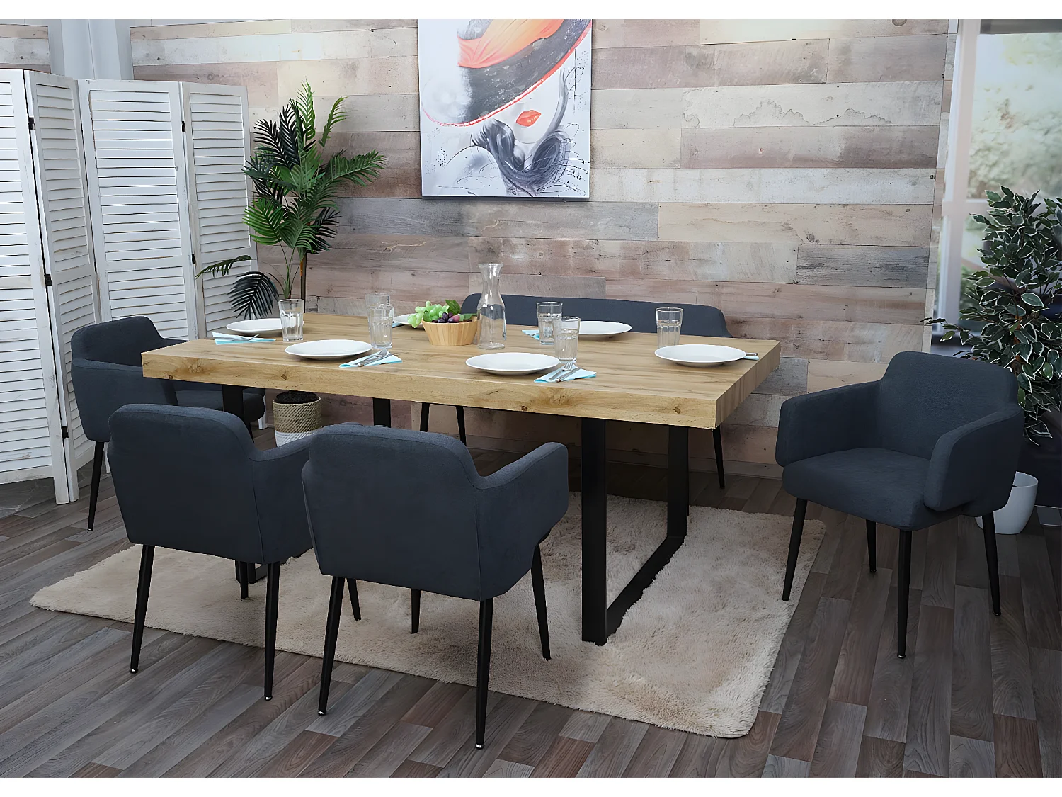 Chaise de salle à manger MCW-L13,  anthracite