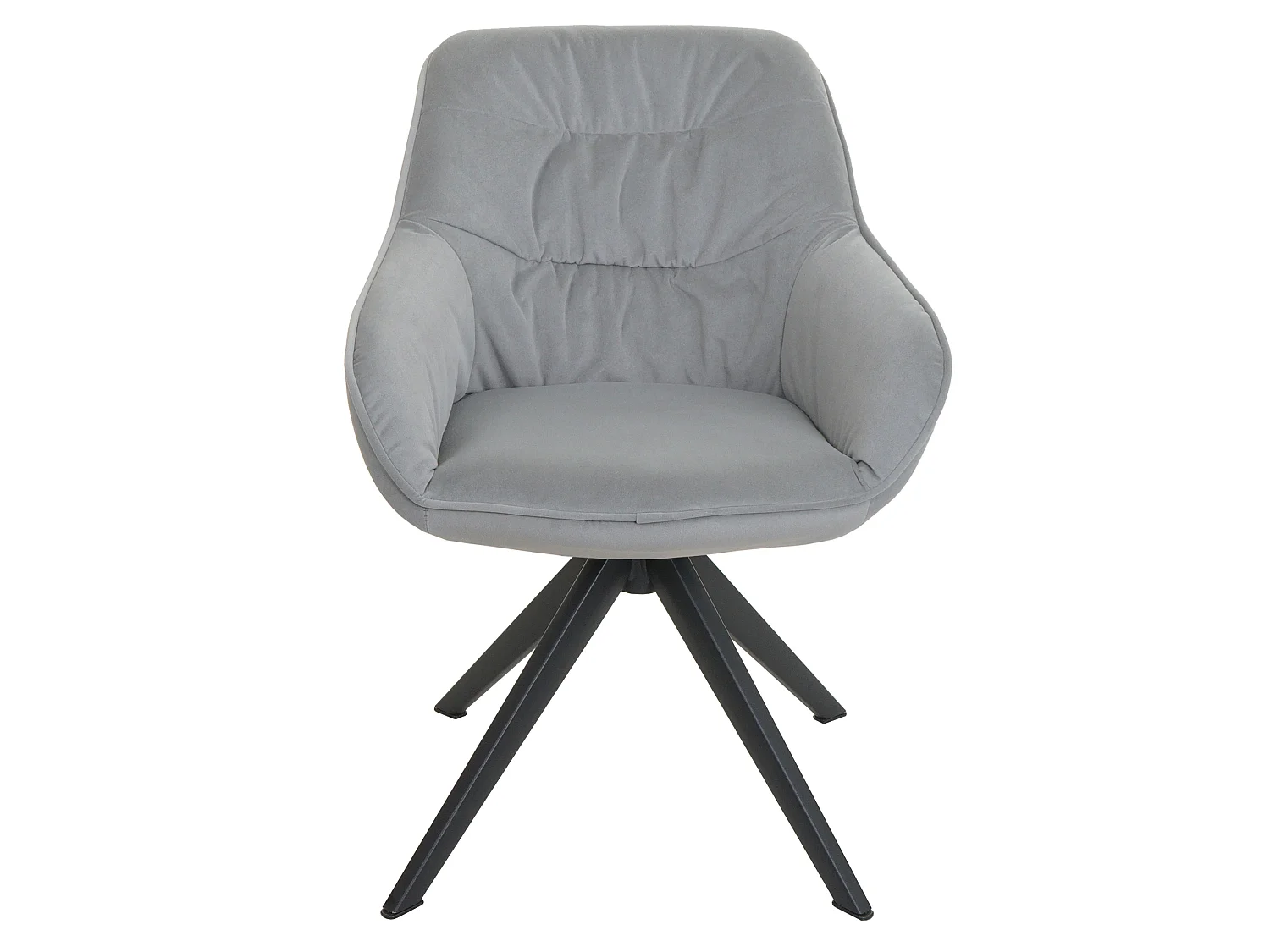 Silla de comedor MCW-K28,  tela/textil gris claro