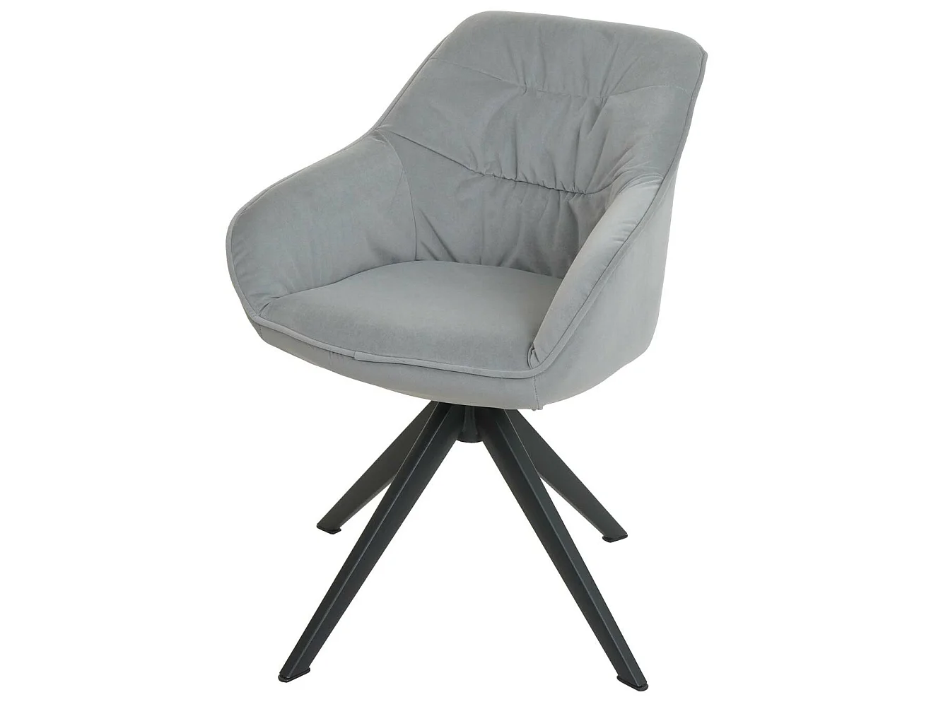 Silla de comedor MCW-K28,  tela/textil gris claro