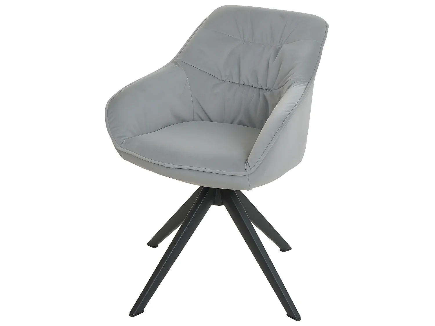 Silla de comedor MCW-K28,  tela/textil gris claro