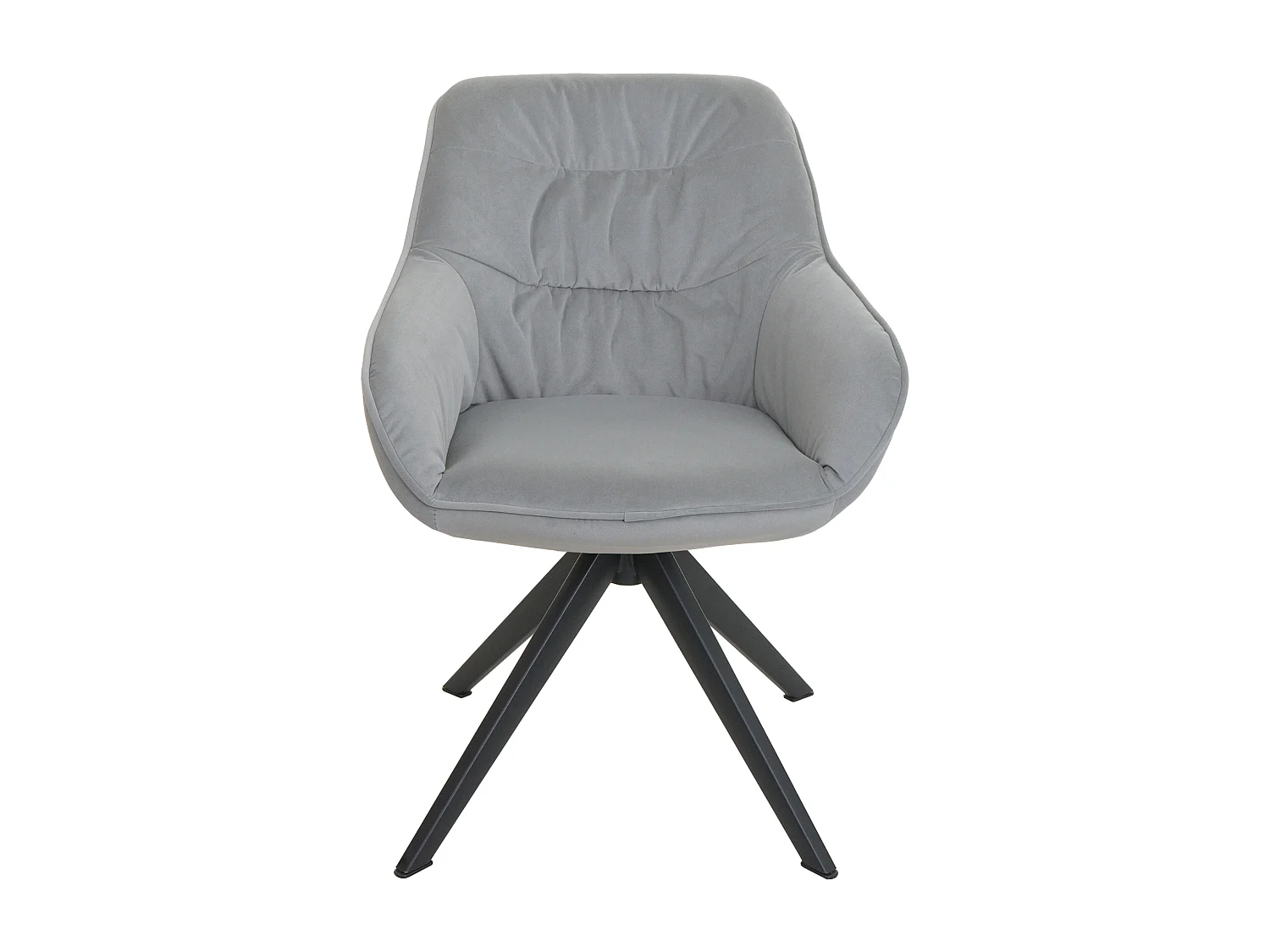 Silla de comedor MCW-K28,  tela/textil gris claro