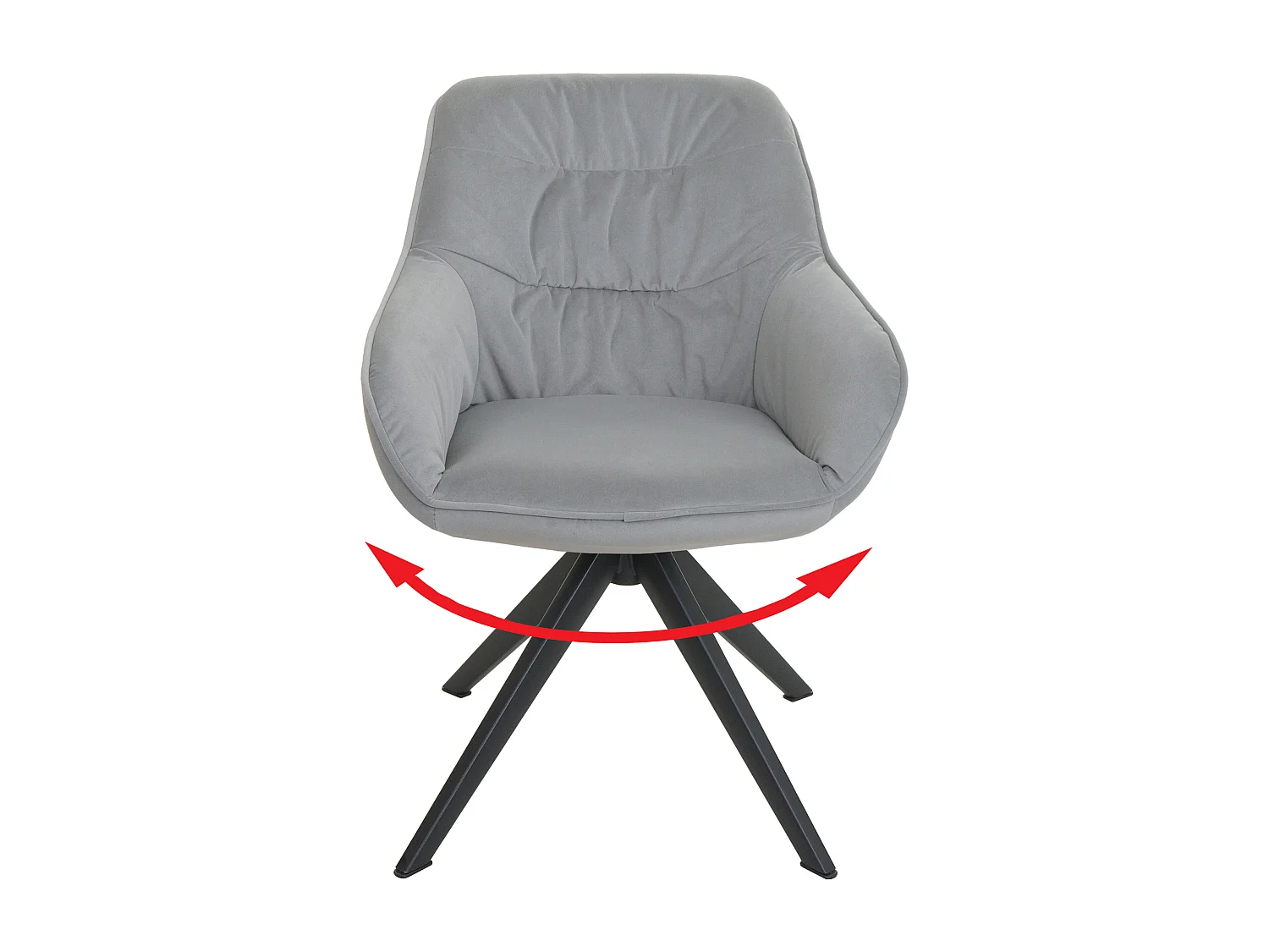 Silla de comedor MCW-K28,  tela/textil gris claro