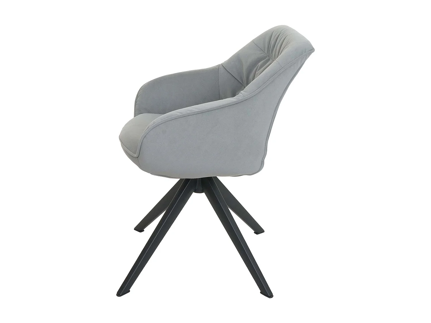 Silla de comedor MCW-K28,  tela/textil gris claro