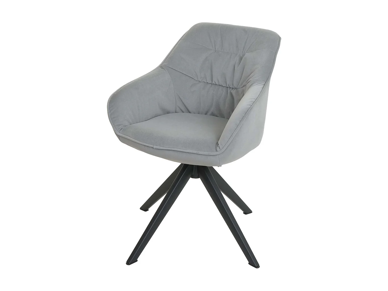 Silla de comedor MCW-K28,  tela/textil gris claro
