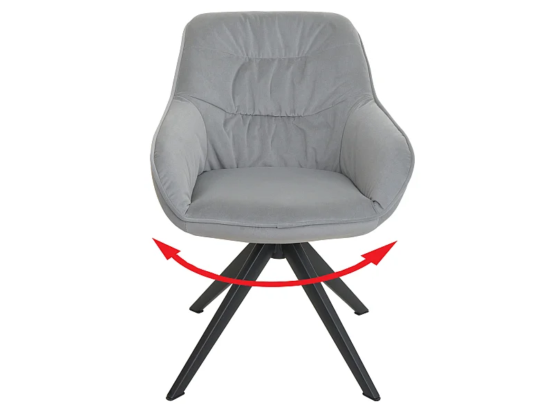 Chaise de salle à manger MCW-K28,  tissu/textile gris clair