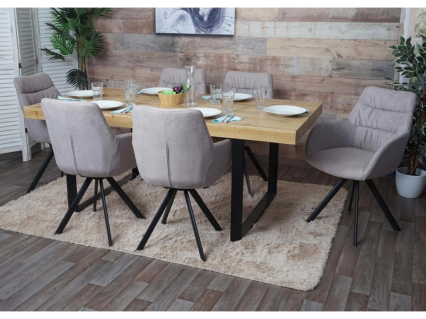 Chaise de salle à manger MCW-J69,  Crème-beige