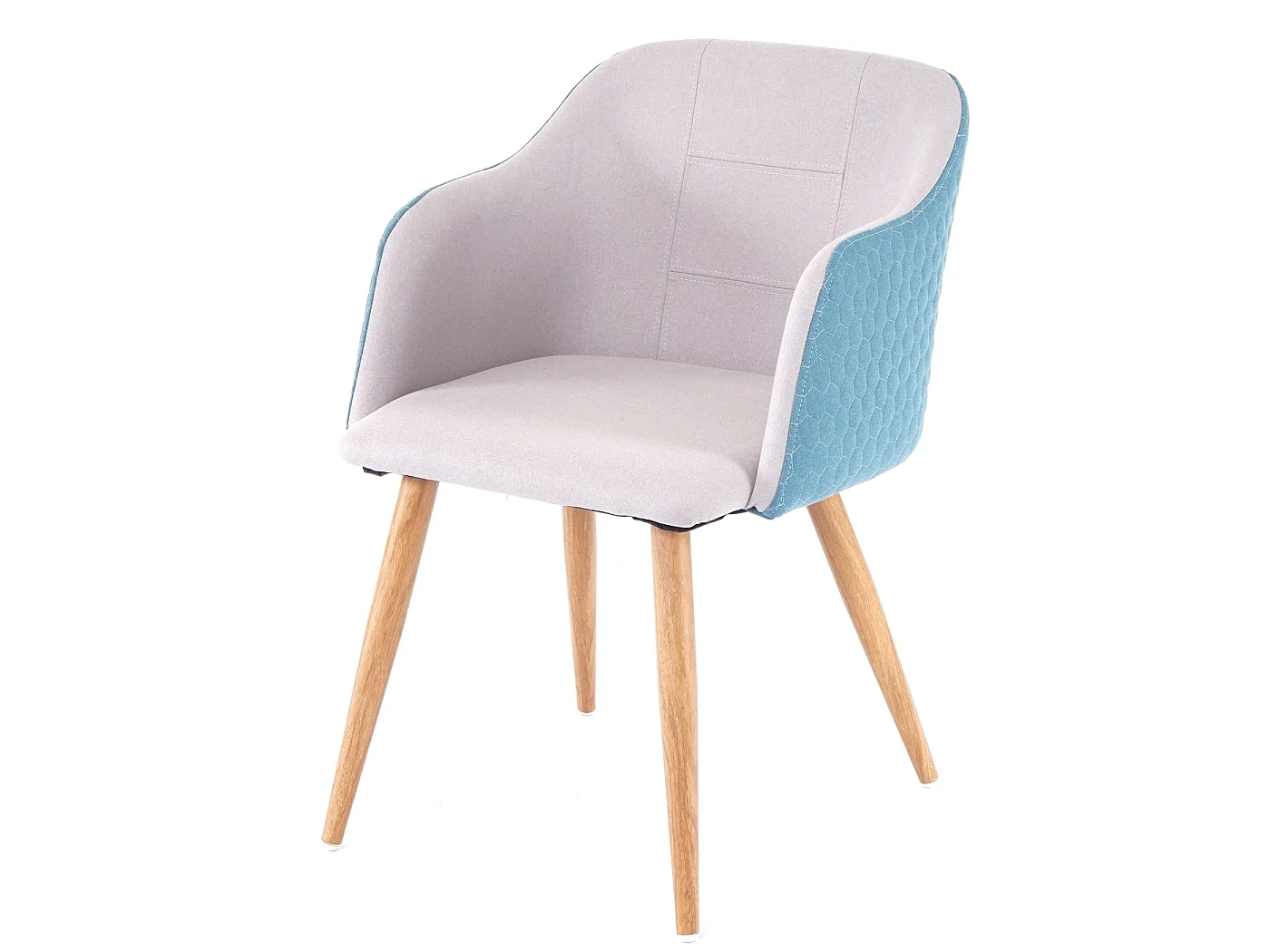 Chaise de salle à manger MCW-D71,  gris clair-turquoise