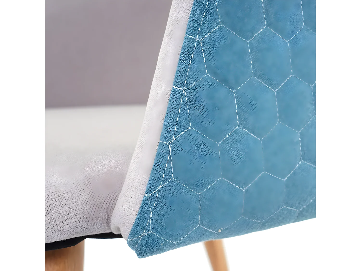 Chaise de salle à manger MCW-D71,  gris clair-turquoise