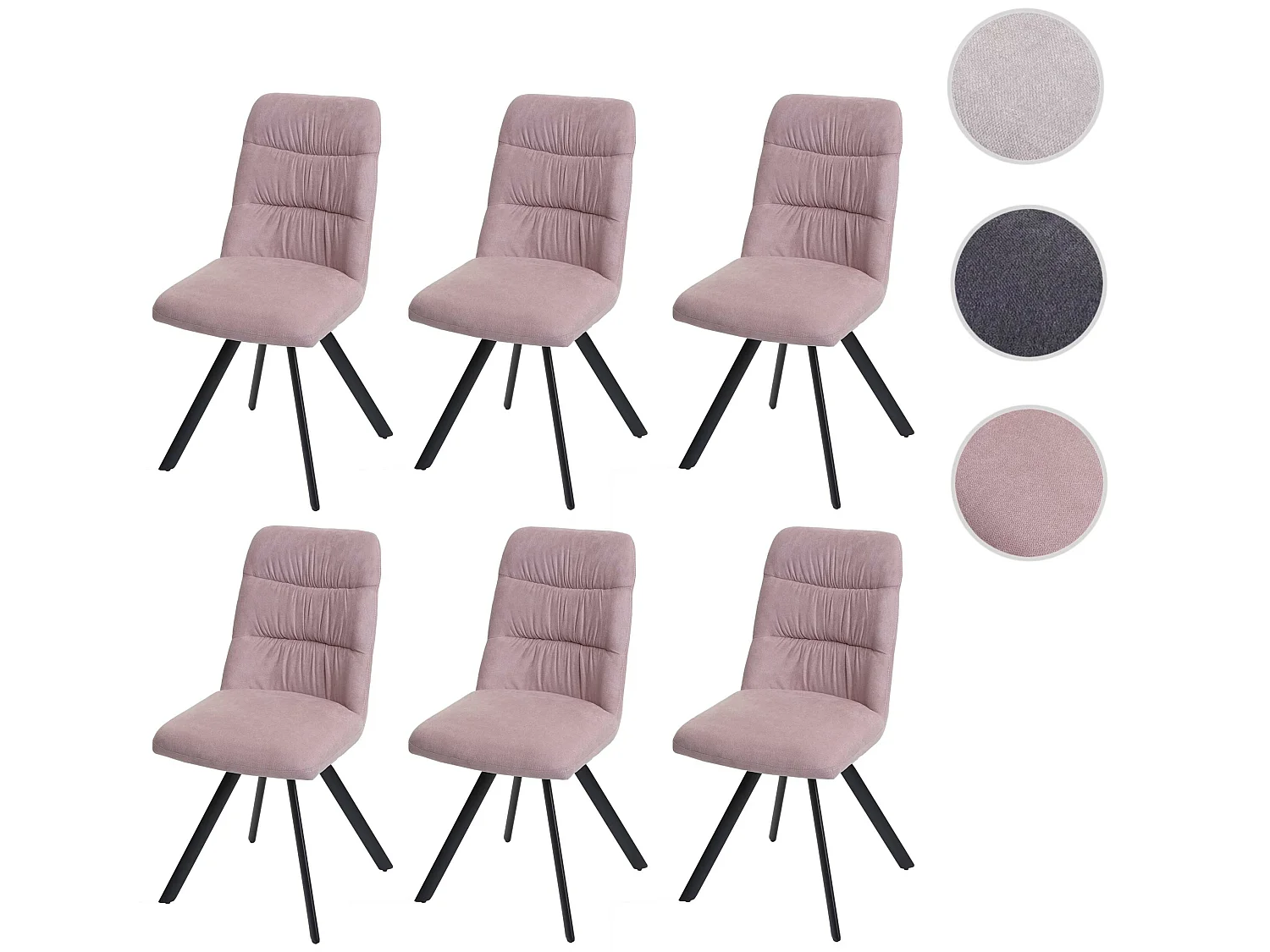 Cadeira de jantar MCW-J69 (conjunto de 6),  rosa