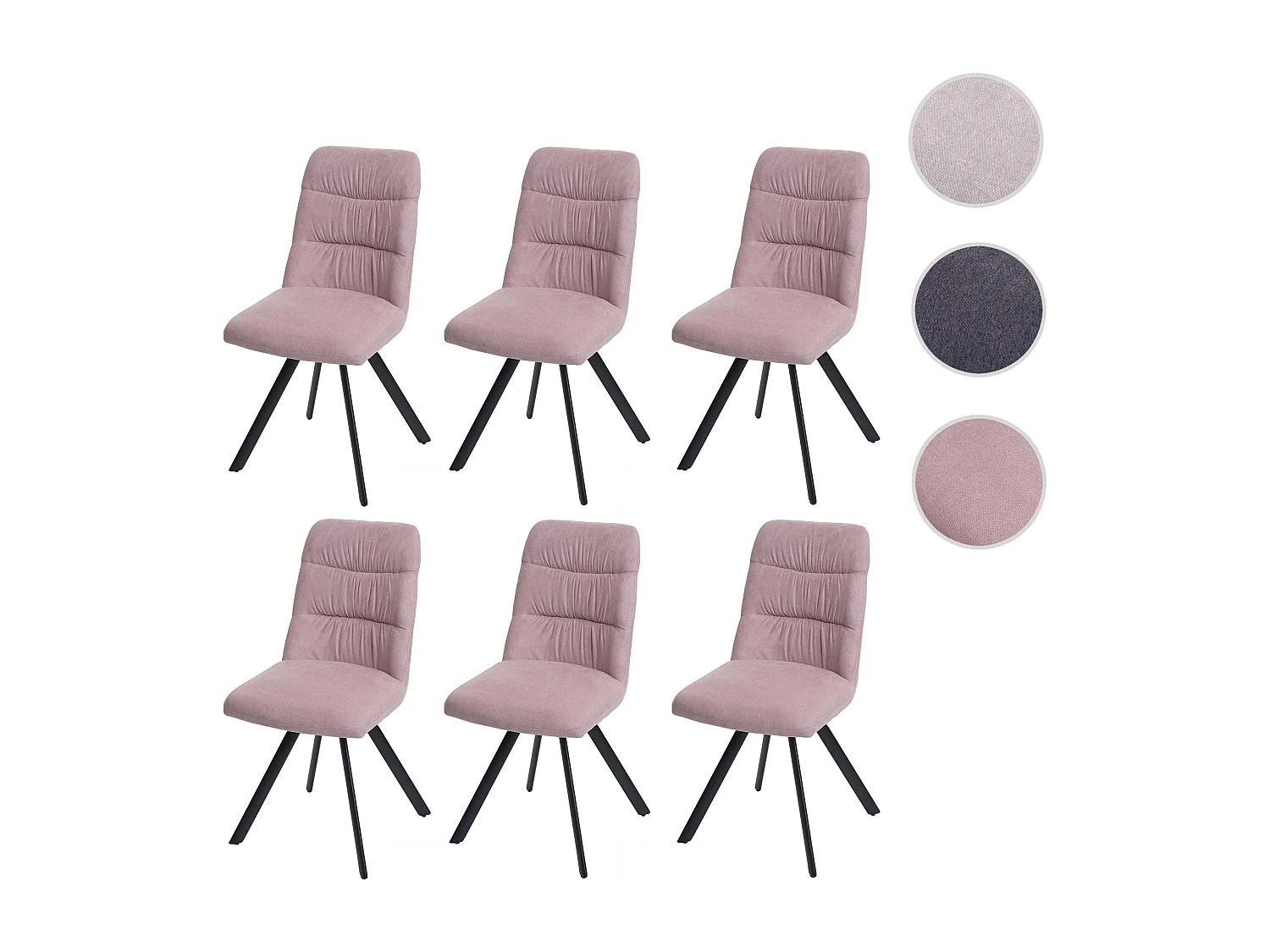 Krzesło do jadalni MCW-J69 (zestaw 6 sztuk),  różowy