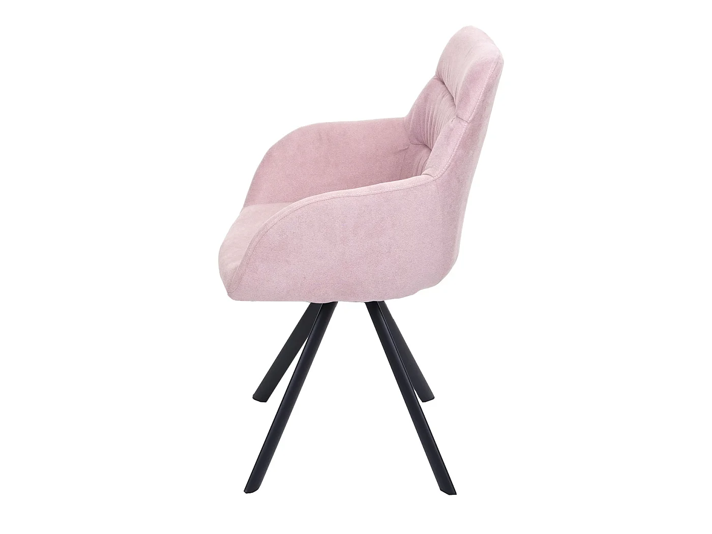 Sedia con seduta girevole MCW-J69 velluto con braccioli rosa