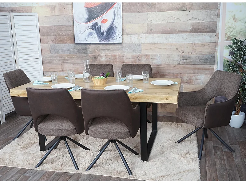 Krzesło do jadalni MCW-K30 (zestaw 6 sztuk),  brąz-ciemny brąz