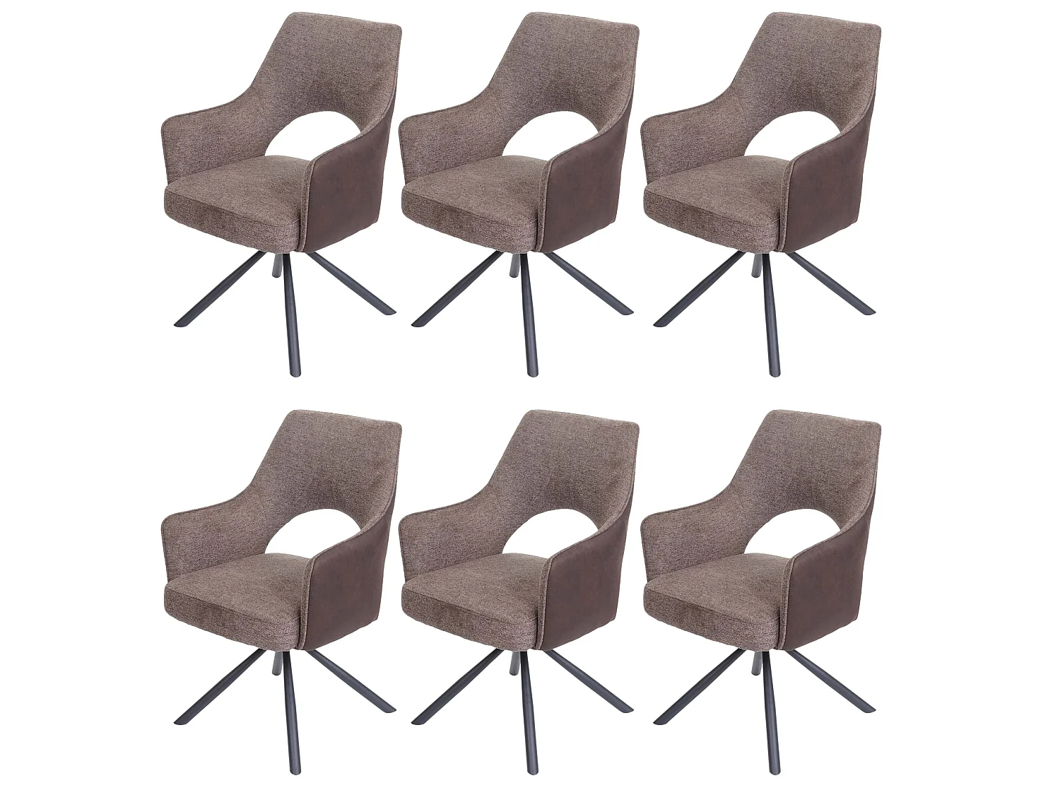 Chaise de salle à manger MCW-K30 (lot de 6),  brun-brun foncé