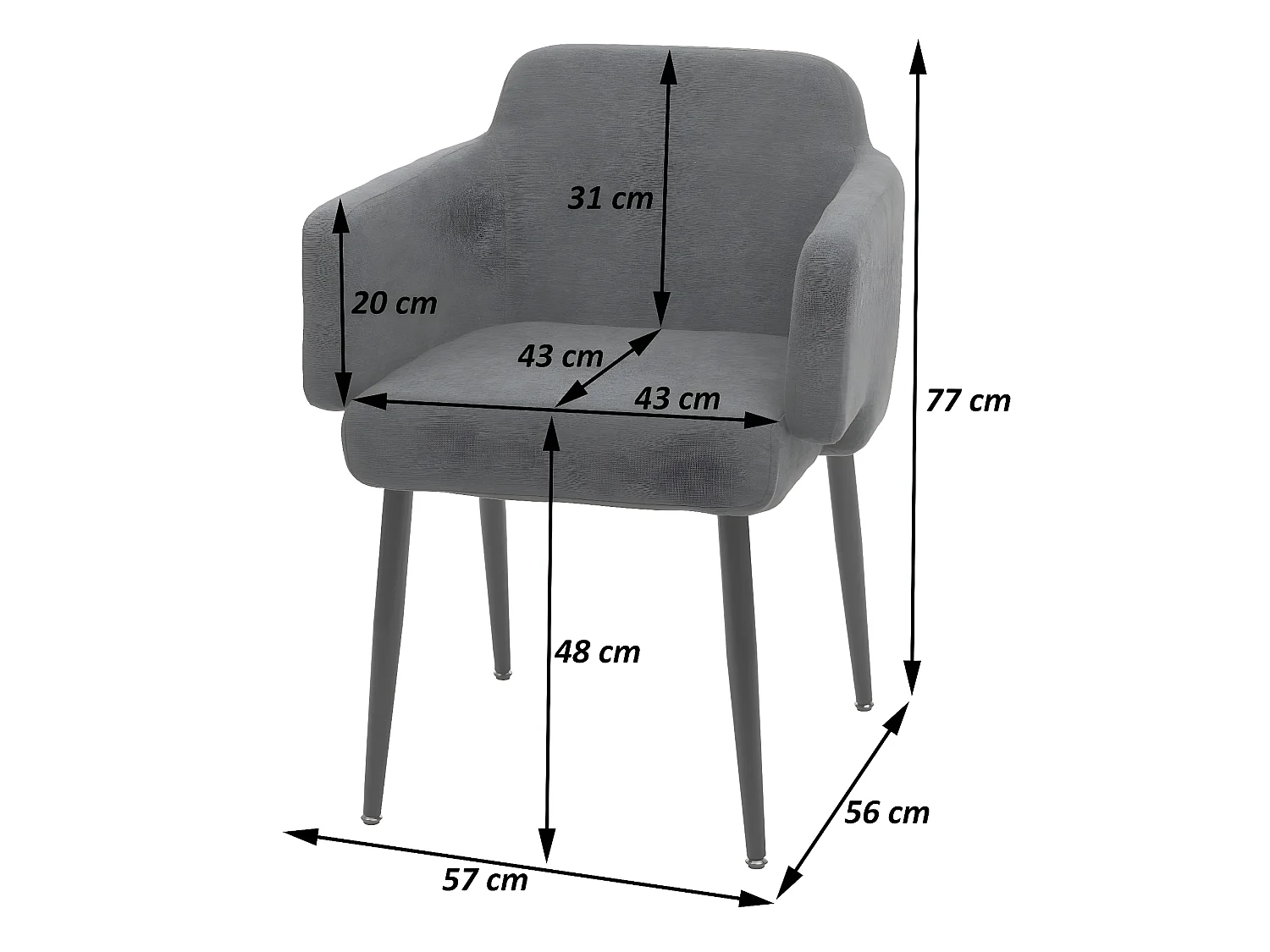 Chaise de salle à manger MCW-L13 (lot de 6),  crème-blanc