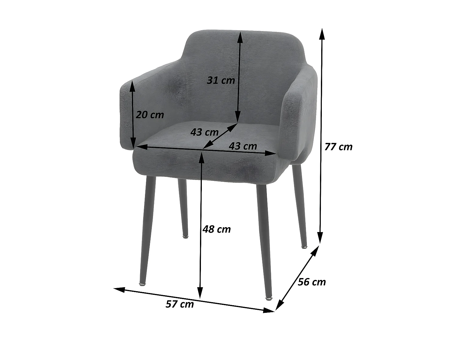 Esszimmerstuhl MCW-L13 (6er-Set), Creme-weiß