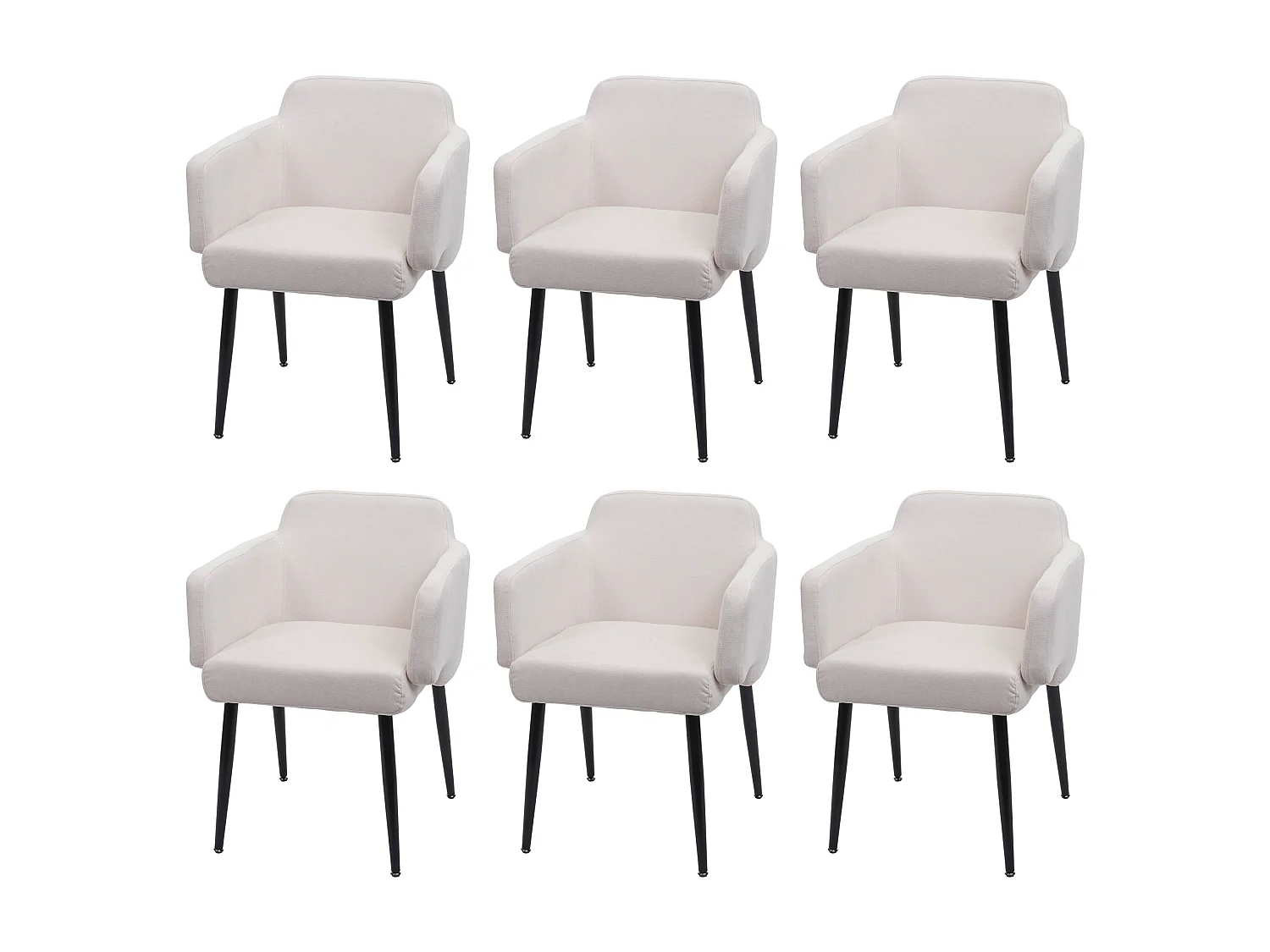 Krzesło do jadalni MCW-L13 (zestaw 6 sztuk),  kremowo-białe