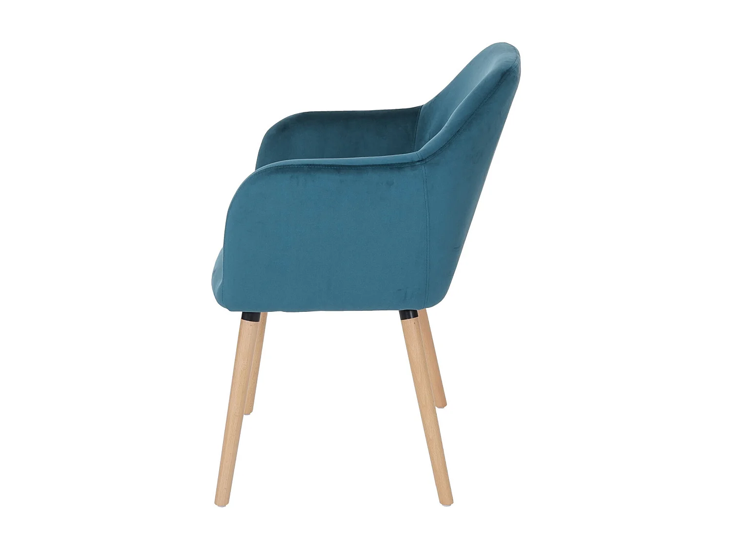 Chaise de salle à manger Vaasa T381 (lot de 6),  velours, bleu pétrole