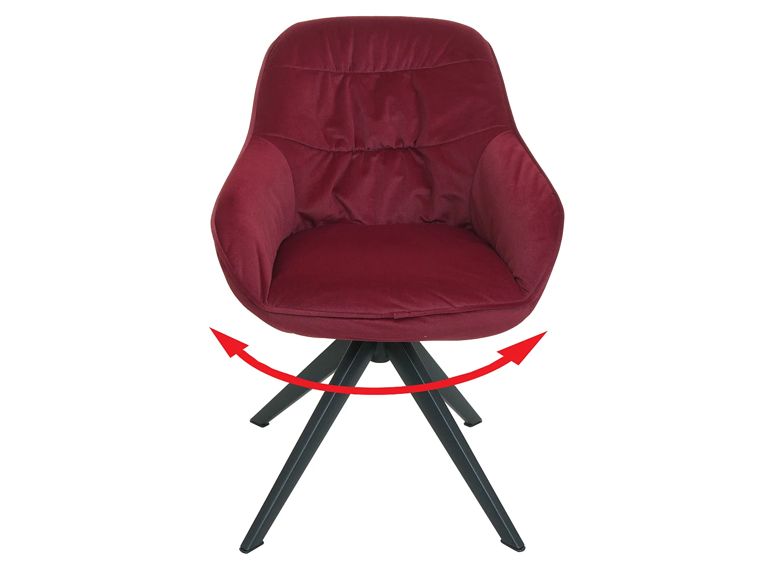 Chaise de salle à manger MCW-K28,  tissu/textile bordeaux