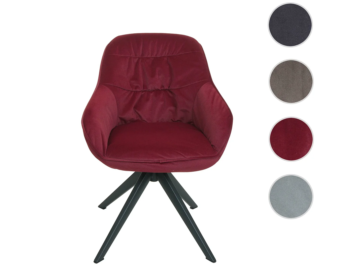 Chaise de salle à manger MCW-K28,  tissu/textile bordeaux