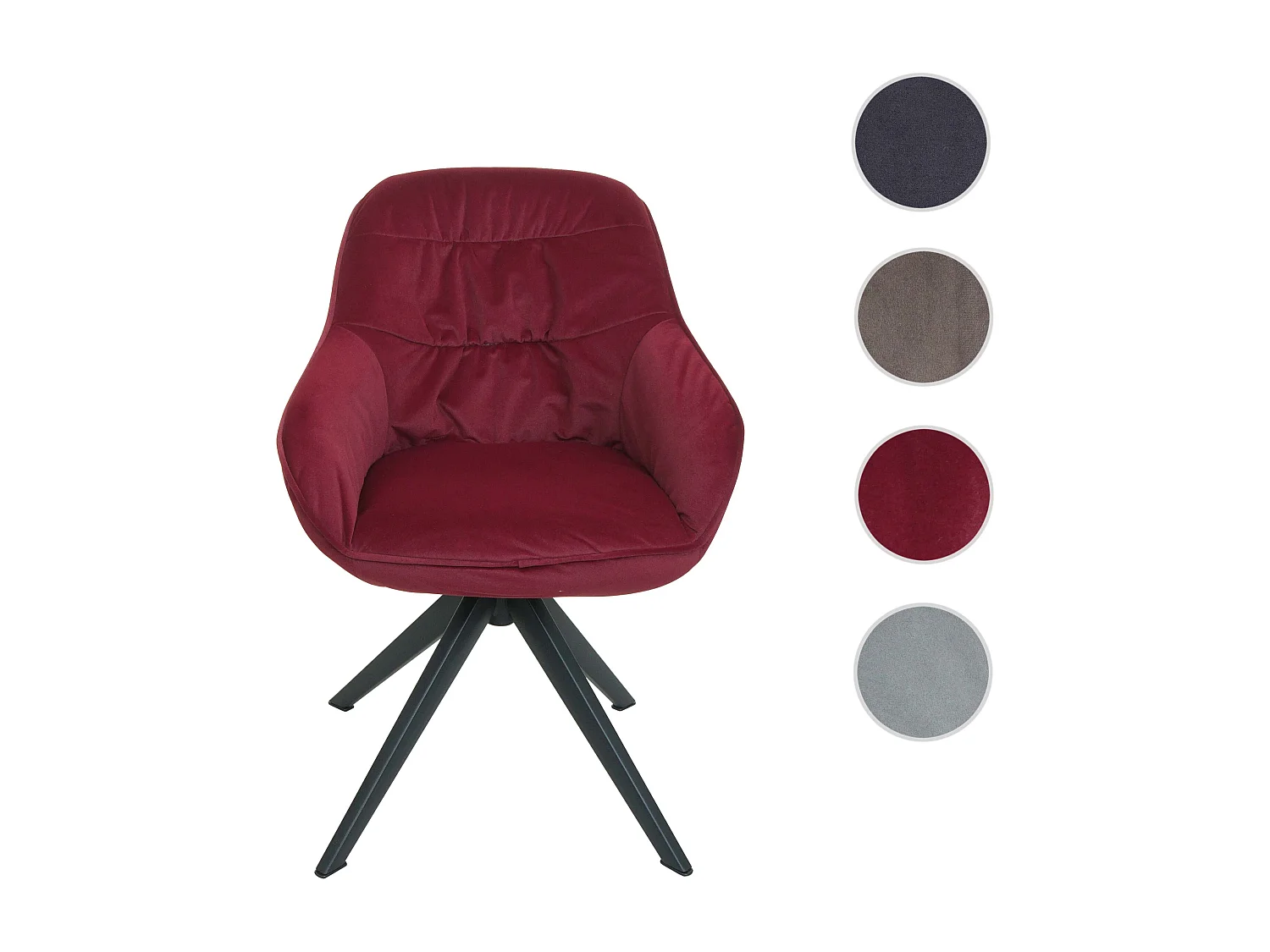 Chaise de salle à manger MCW-K28,  tissu/textile bordeaux