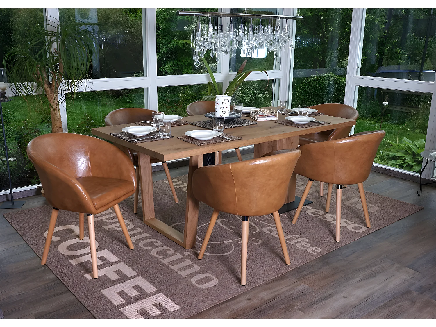 Chaise de salle à manger Vaasa T633 (lot de 6),  similicuir, aspect daim