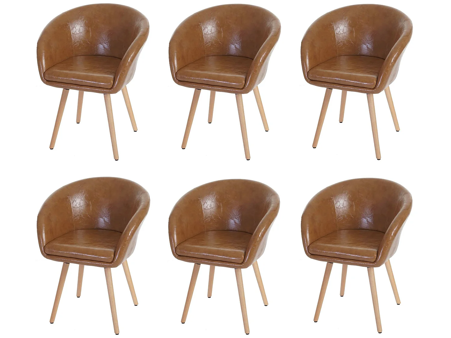 Chaise de salle à manger Vaasa T633 (lot de 6),  similicuir, aspect daim