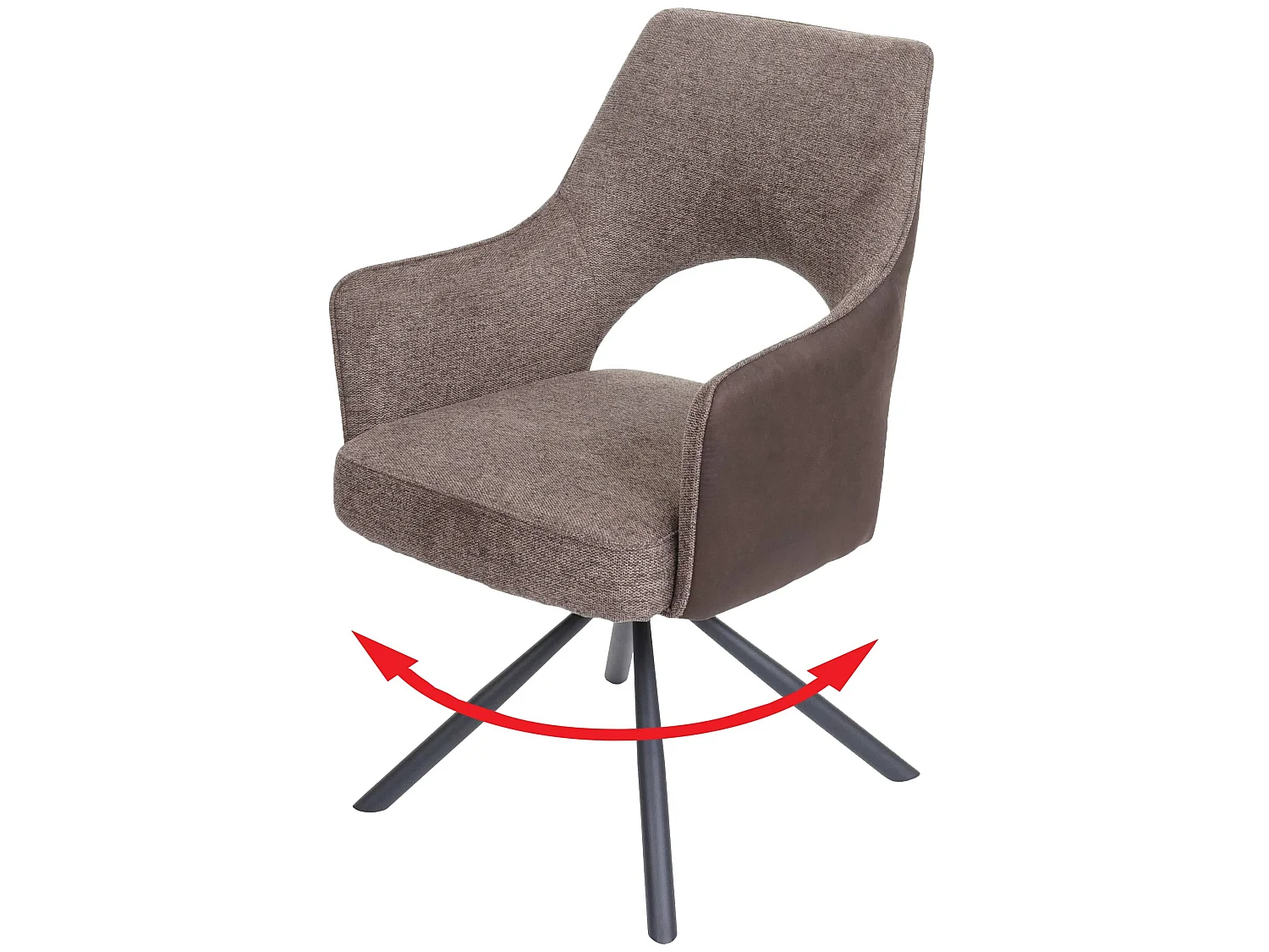 Silla de comedor MCW-K3,  marrón-marrón oscuro