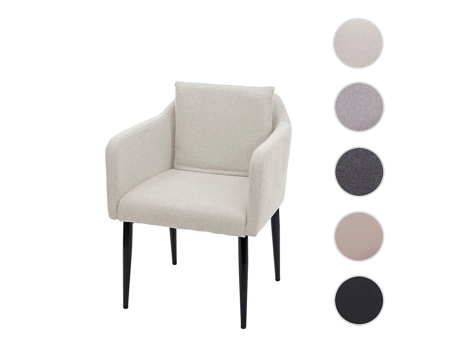 Sedia poltrona pranzo soggiorno Lounge elegante MCW-H93 ~ tessuto avorio beige