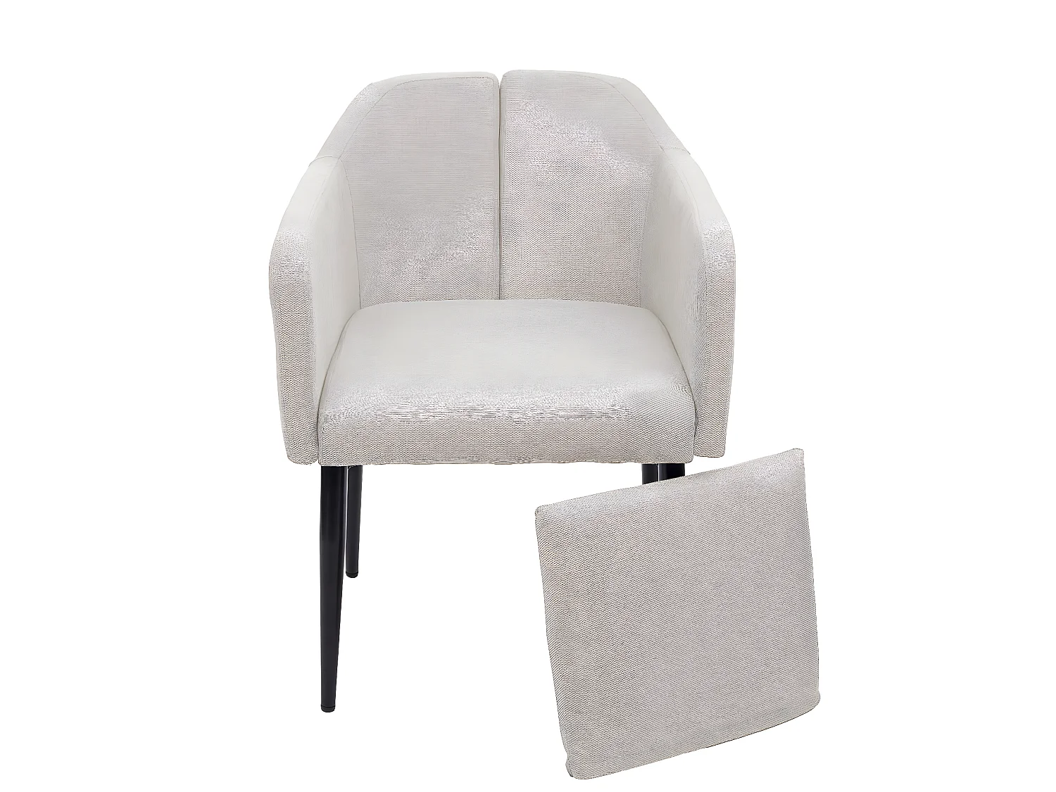 Chaise de salle à manger MCW-H93,  tissu/textile crème-beige