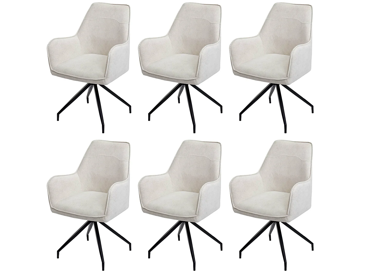 MCW-K15 eetkamerstoel (set van 6),  crème-beige